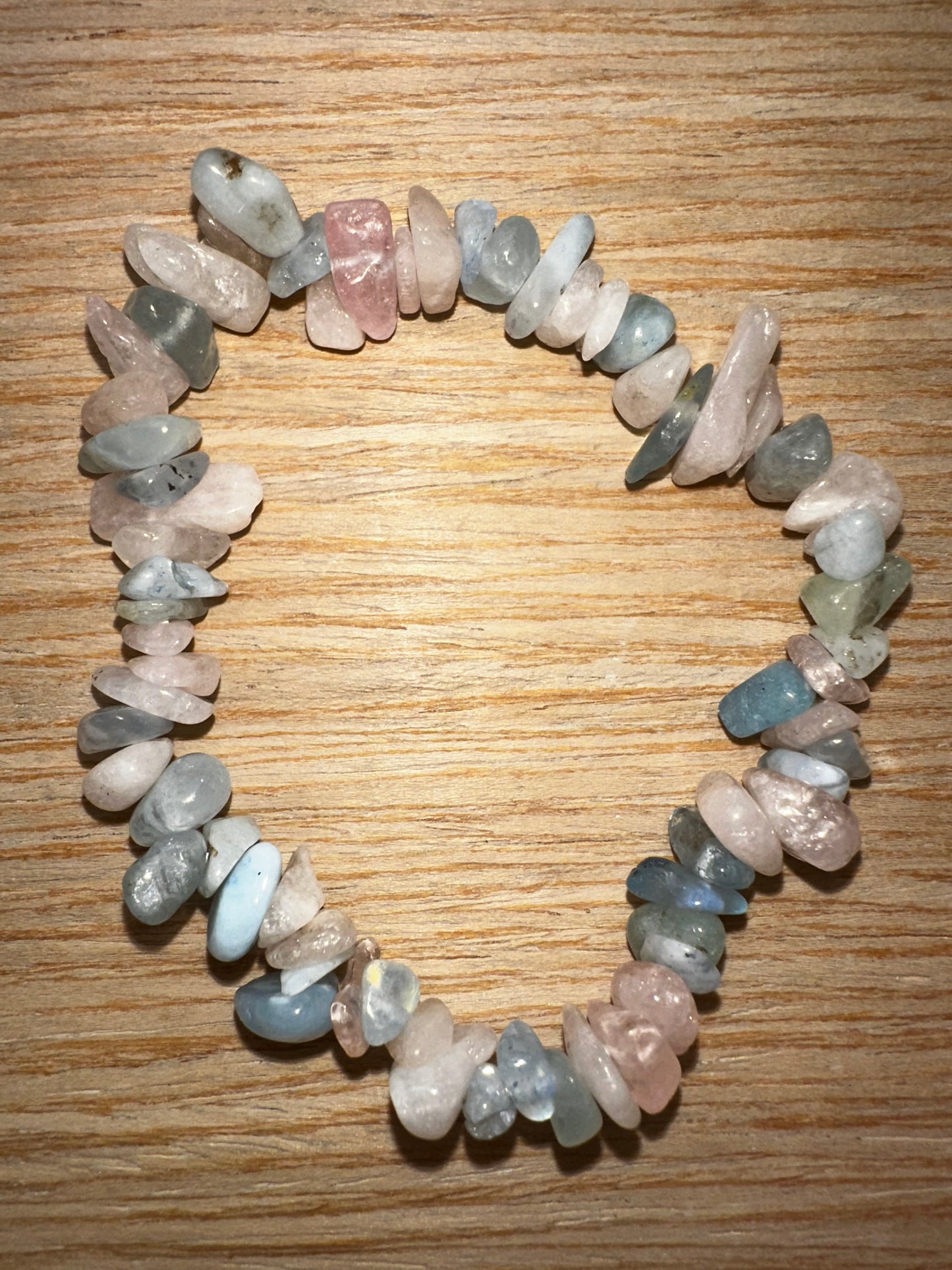 BRACCIALI CHIPS MORGANITE E ACQUAMARINA