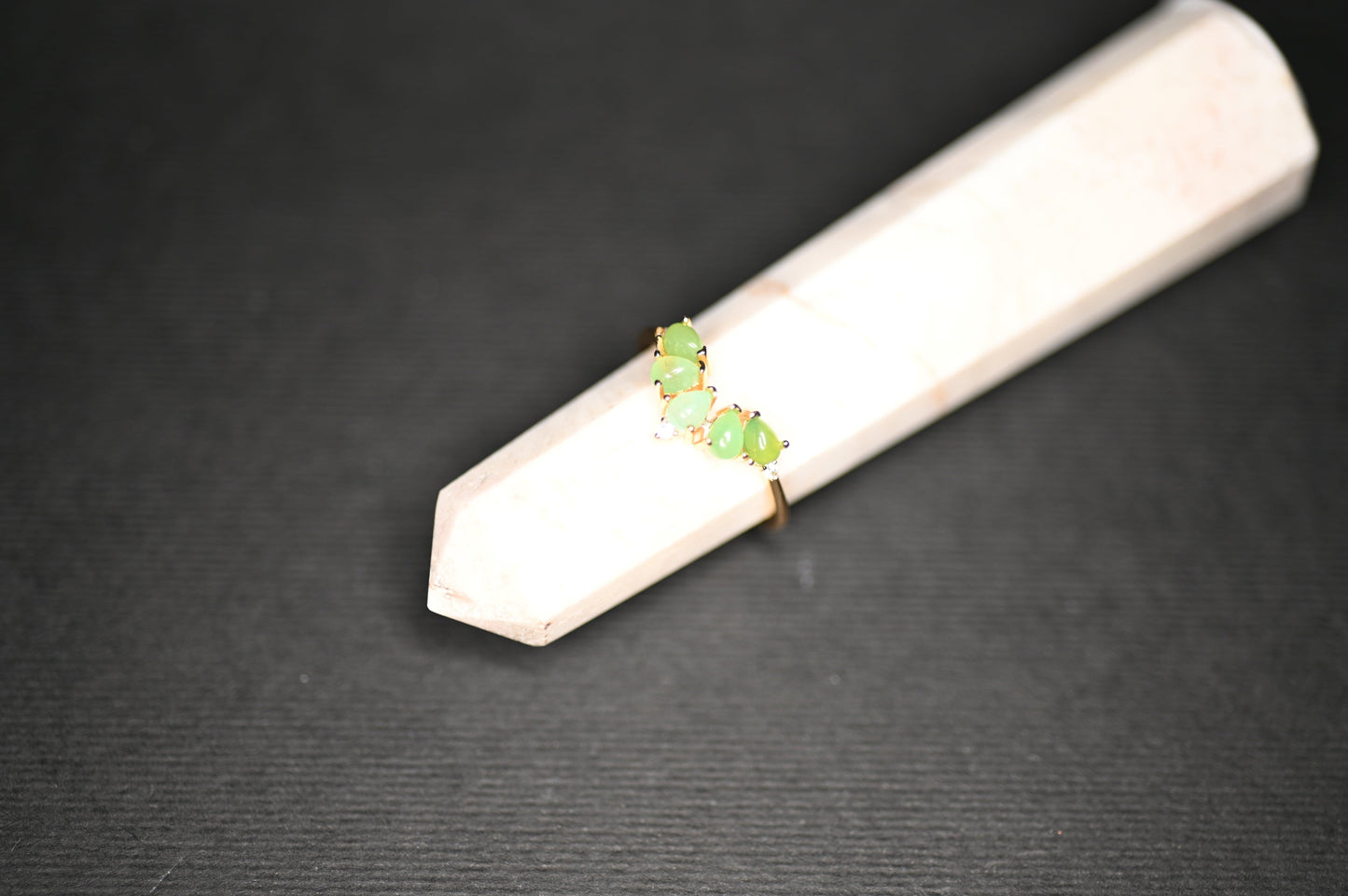 ANELLO GIADA VERDE"DIADEMA" - Manucrystals