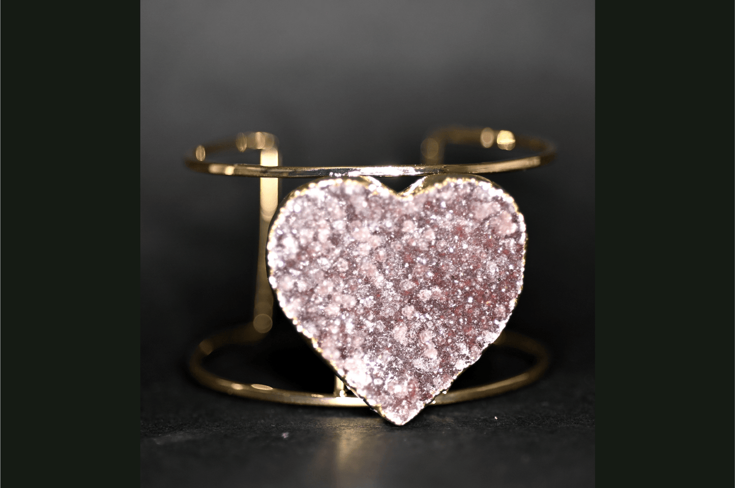 BRACCIALI SEMI RIGIDI REGOLABILI CON DRUSA DI AMETISTA A CUORE - Manucrystals