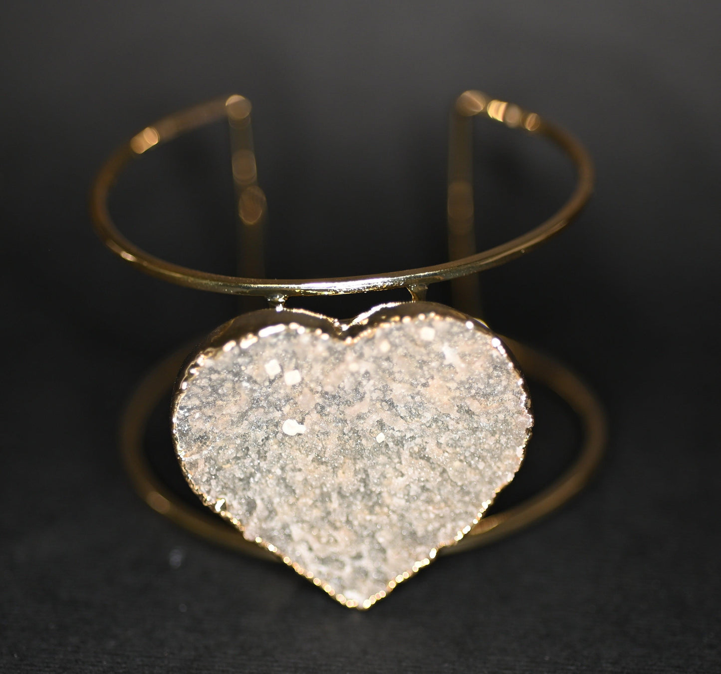 BRACCIALI SEMI RIGIDI REGOLABILI CON DRUSA DI AMETISTA A CUORE - Manucrystals