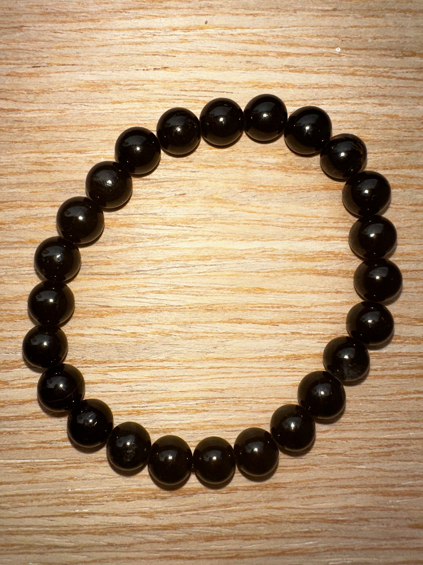 BRACCIALI TORMALINA NERA PERLINE 8mm