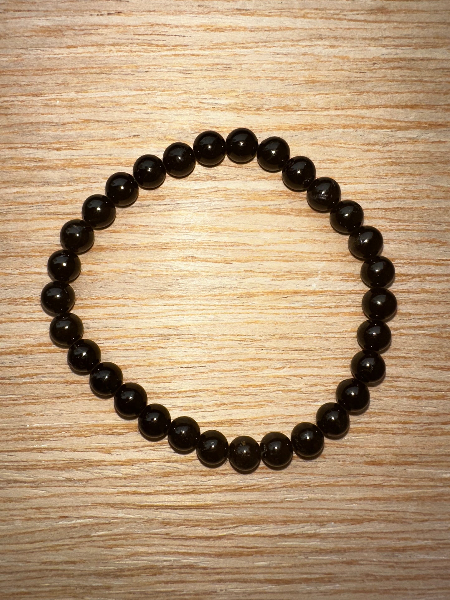 BRACCIALI TORMALINA NERA PERLINE 6mm