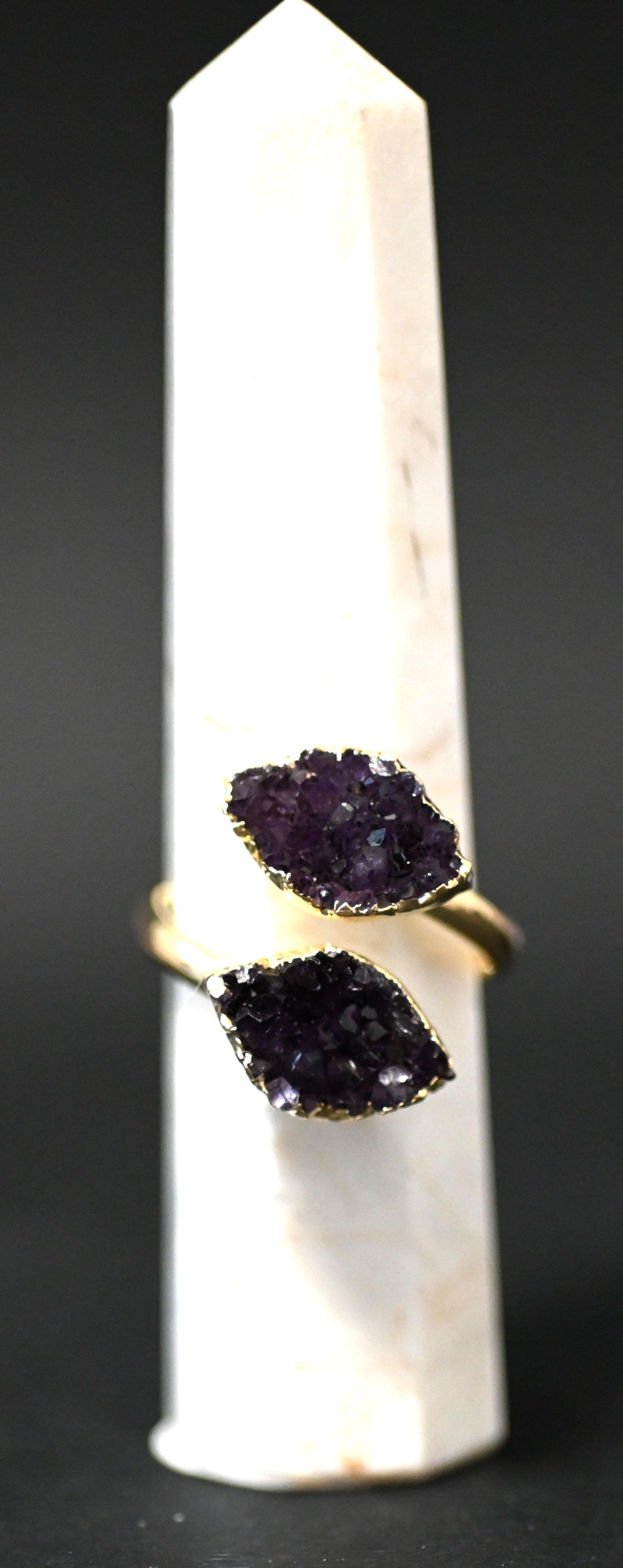 ANELLI REGOLABILI DRUSA DI AMETISTA - Manucrystals
