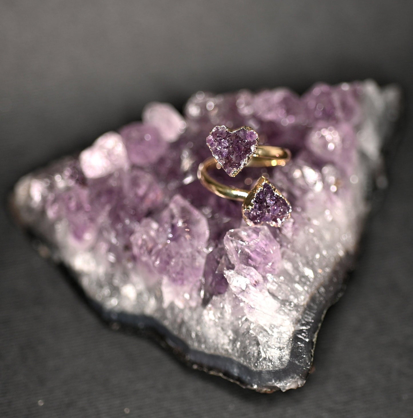 ANELLI REGOLABILI DRUSA DI AMETISTA - Manucrystals