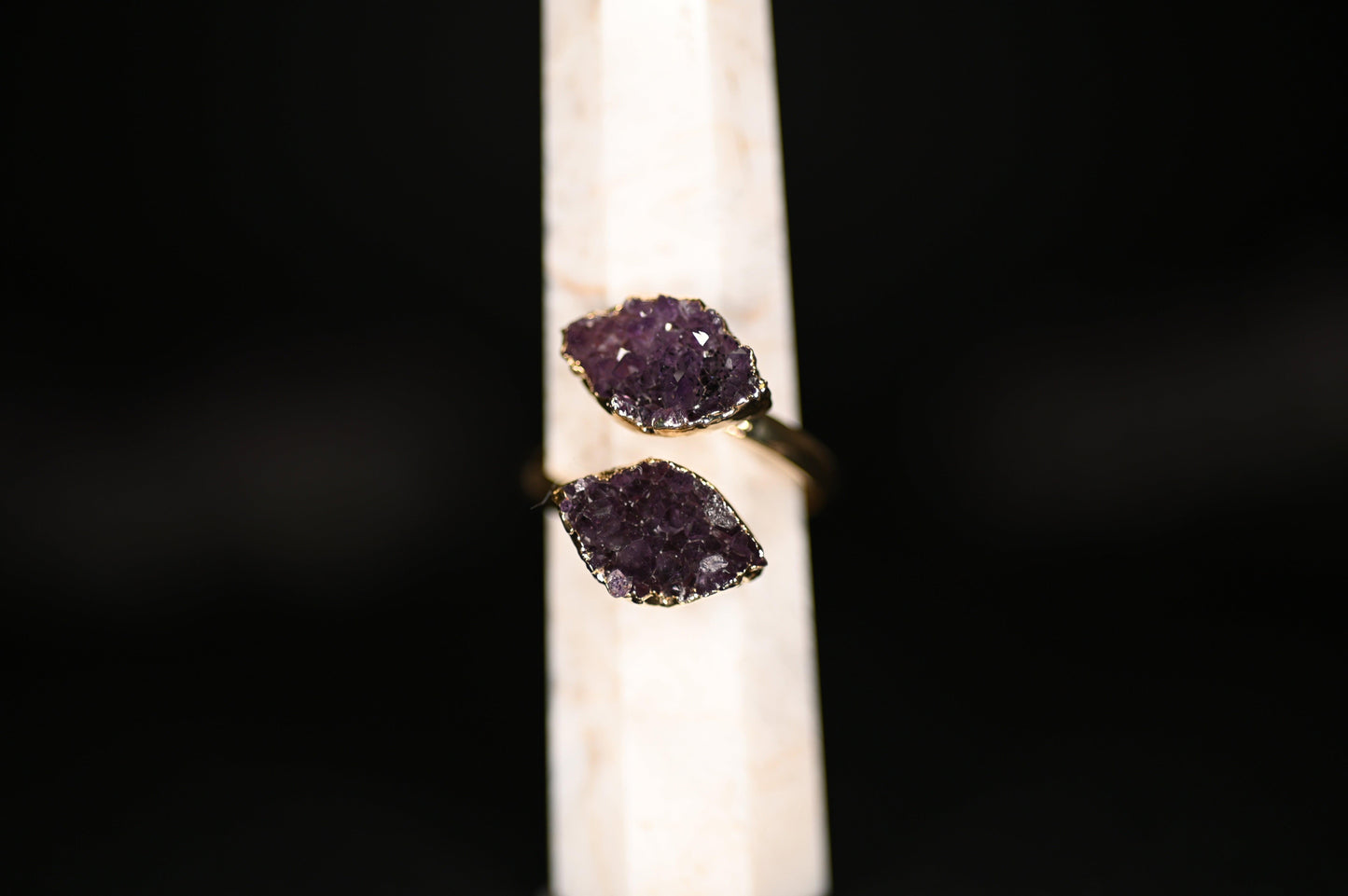 ANELLI REGOLABILI DRUSA DI AMETISTA - Manucrystals