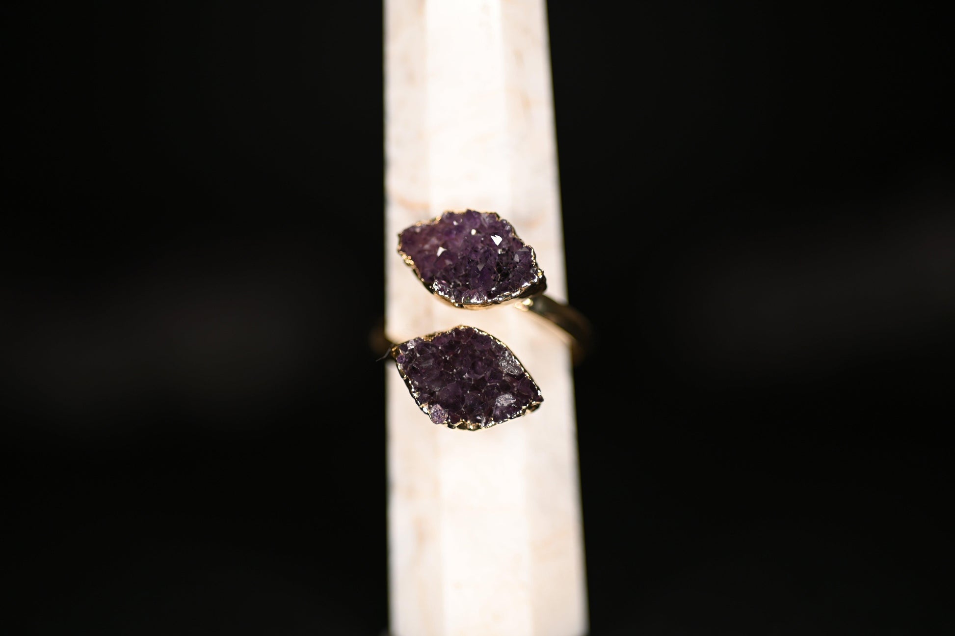ANELLI REGOLABILI DRUSA DI AMETISTA - Manucrystals