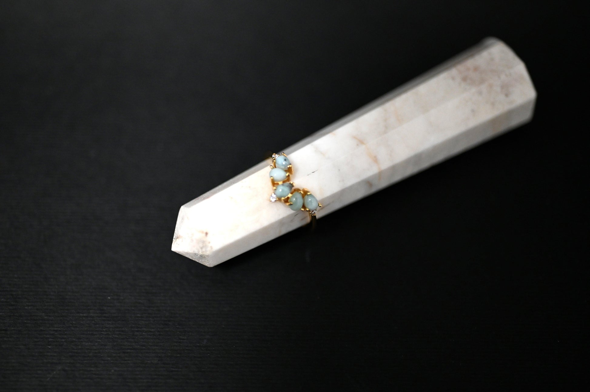 ANELLO LARIMAR"DIADEMA" - Manucrystals