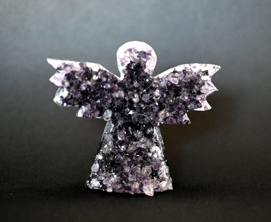 ANGELO IN DRUSA DI AMETISTA 8 CM - Manucrystals