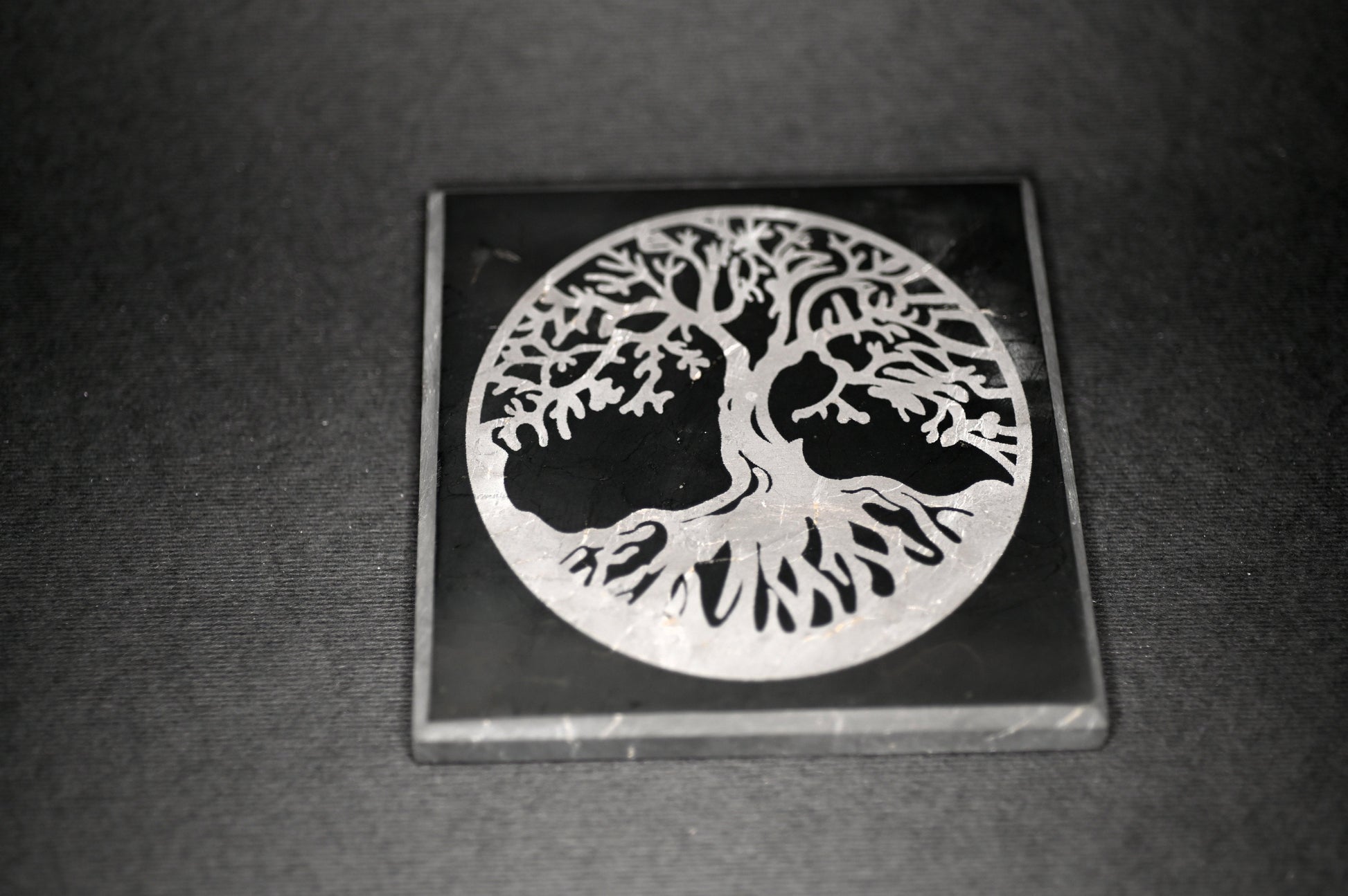 BASE IN SHUNGITE CON ALBERO DELLA VITA - Manucrystals