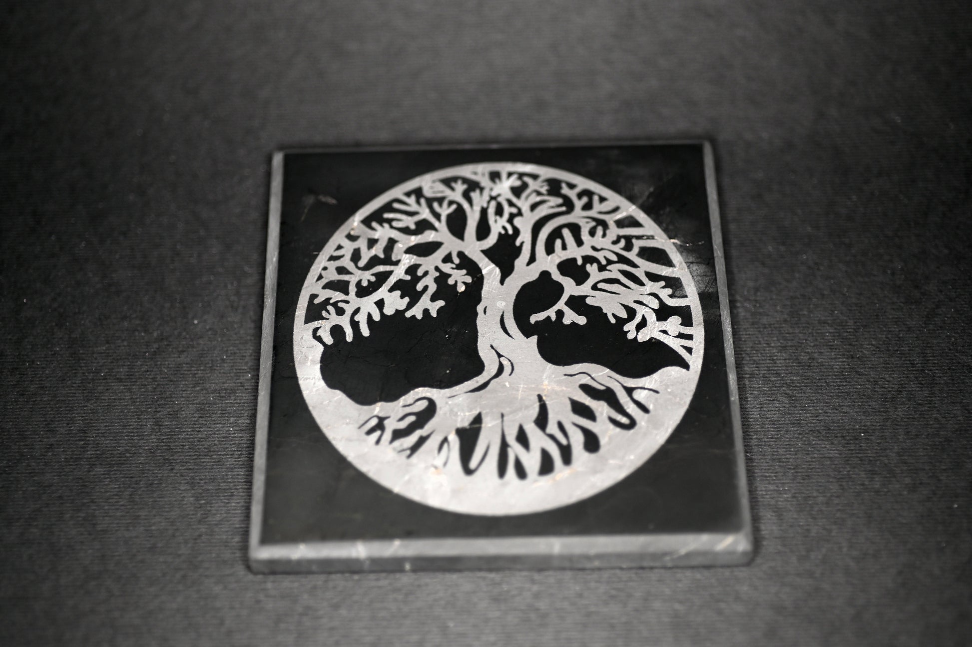 BASE IN SHUNGITE CON ALBERO DELLA VITA - Manucrystals