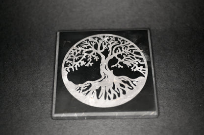 BASE IN SHUNGITE CON ALBERO DELLA VITA - Manucrystals