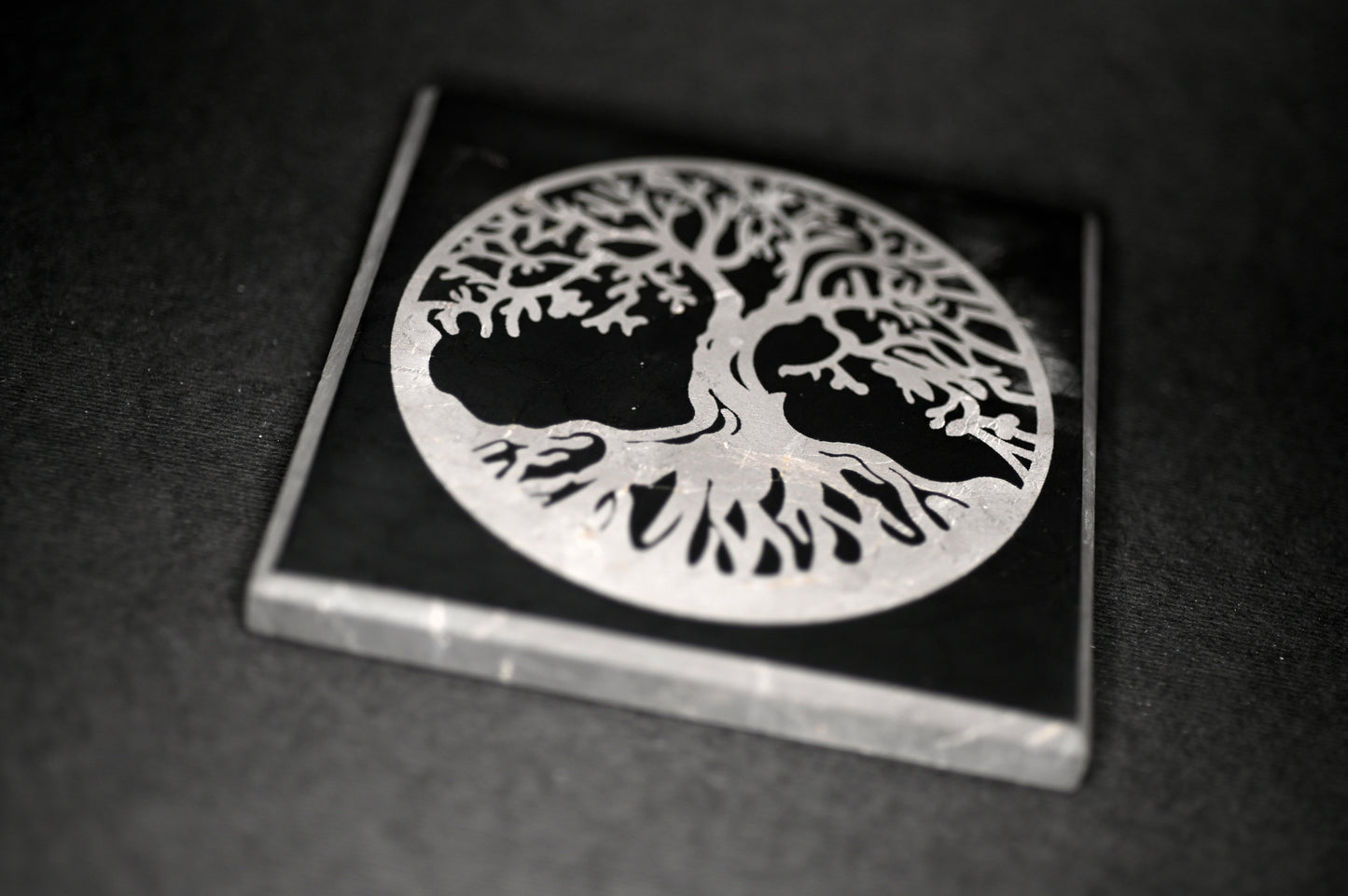 BASE IN SHUNGITE CON ALBERO DELLA VITA - Manucrystals