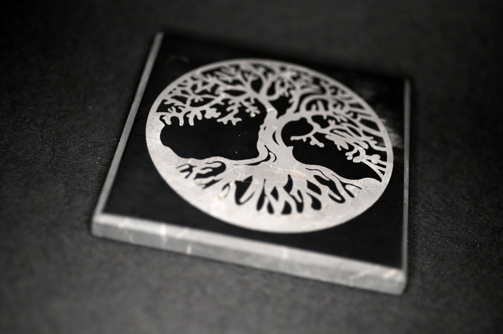 BASE IN SHUNGITE CON ALBERO DELLA VITA - Manucrystals