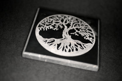 BASE IN SHUNGITE CON ALBERO DELLA VITA - Manucrystals