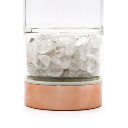 BORRACCIA IN VETRO CON INFUSORE TE'-QUARZO DI ROCCA - Manucrystals