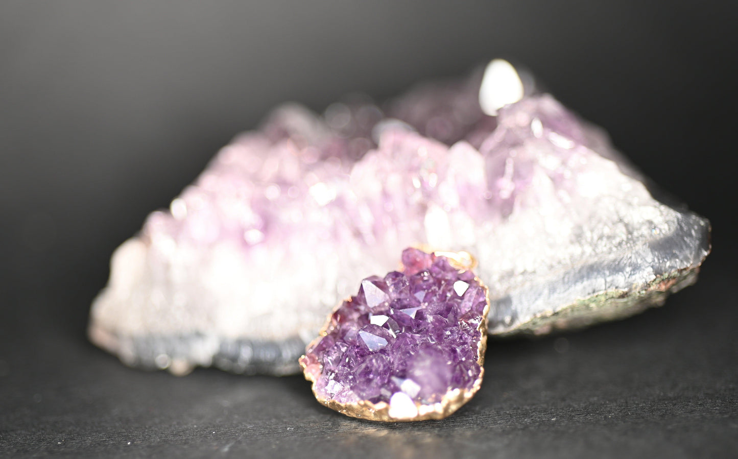 CIONDOLI IN ROSA DI DRUSA AMETISTA - Manucrystals