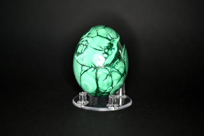 UOVA IN MALACHITE 500GR CON SUPPORTO - Manucrystals